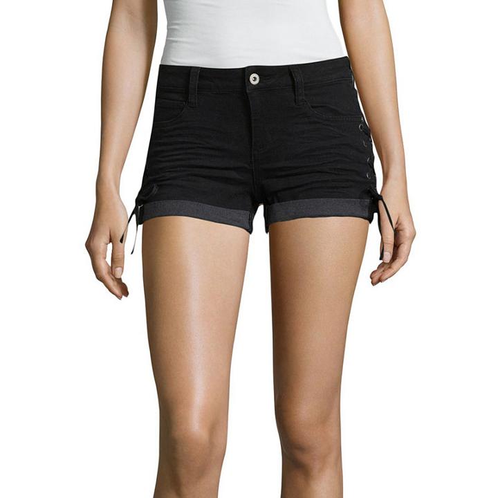 Arizona 2 1/2 Side Tie Denim Shorts-juniors
