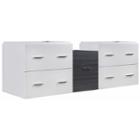 60.5-in. W 17.8-in. D Modern Wall Mount Plywood-veneer Vanity Base Set Only In White-dawn Grey