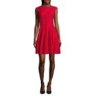 Danny & Nicole Short Sleeve Floral Fit & Flare Dress-petites