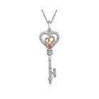 Hallmark Diamonds 1/10 Ct. T.w. Diamond Heart Key Pendant Necklace