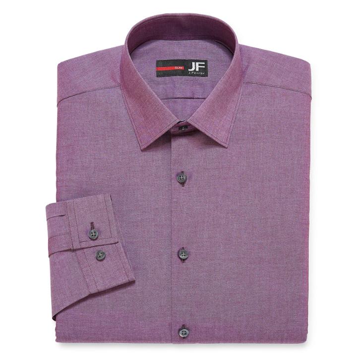 Jf J. Ferrar Long-sleeve Stretch Cotton Dress Shirt