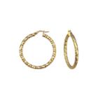 Made In Italy 14k Yellow Gold Faceted Hoop Earrings