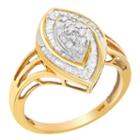 Womens 1/2 Ct. T.w. Diamond White 10k Gold Cocktail Ring