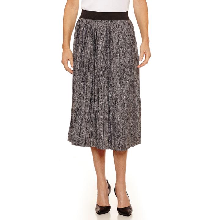 Sag Harbor Ruffles Knit Pleated Skirt