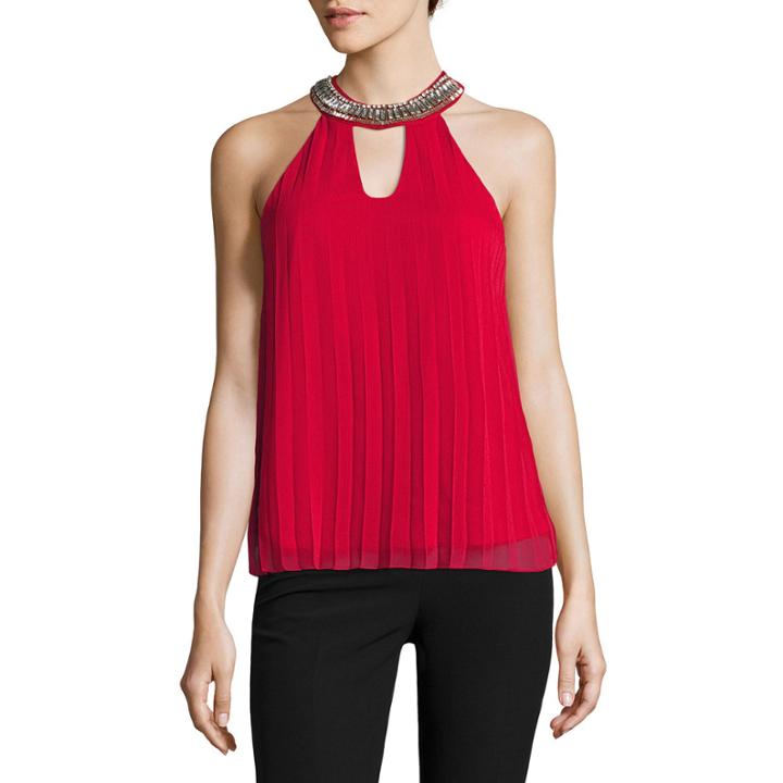 Miss Chievous Woven Tank Top-juniors