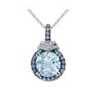 Genuine Blue Topaz And Diamond-accent Drop Pendant Necklace