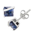 Lab Created Blue Sapphire Sterling Silver 6.1mm Stud Earrings