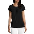 Liz Claiborne Pleat Neck Tee- Talls