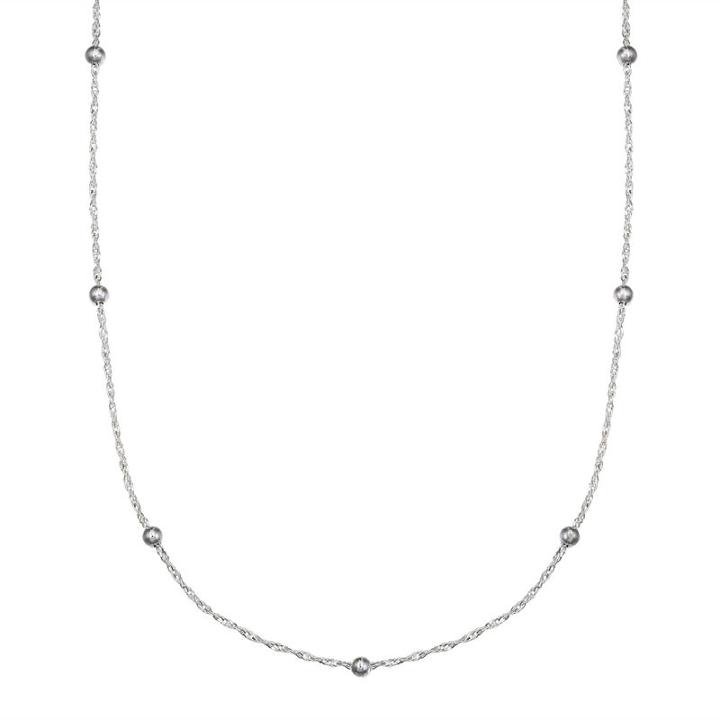 Silver Treasures Semisolid Bead 18 Inch Chain Necklace