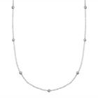 Silver Treasures Semisolid Bead 18 Inch Chain Necklace