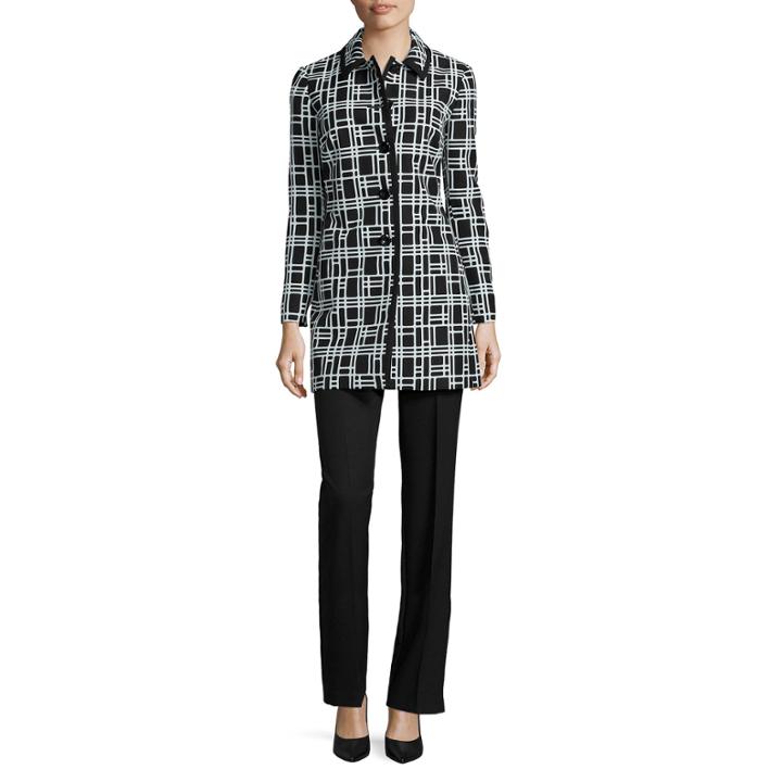 R & K Originals Long-sleeve Geometric Print Jacket And Pant Suit Set