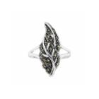 Sparkle Allure Womens Gray Marcasite Stackable Ring