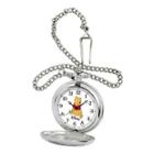 Disney Mens Winnie The Pooh Silver-tone Pocket Watch