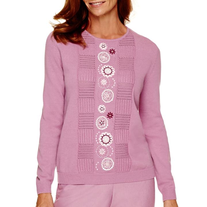 Alfred Dunner Vienna Long-sleeve Embroidered Sweater