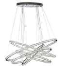 Galaxy 102 Led Light Chrome Finish And Clear Crystal Constellation Ring Dimmable Chandelier