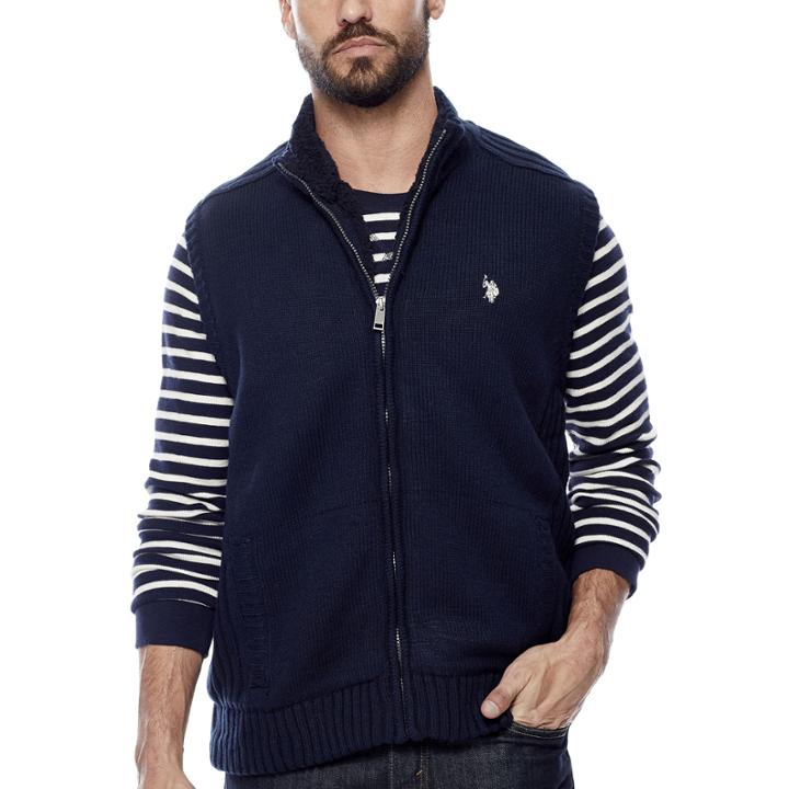 U.s. Polo Assn. Sherpa-lined Full-zip Vest