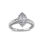 1 Ct. T.w. Marquise And Round Diamond 14k White Gold Ring