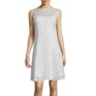Ronni Nicole Sleeveless Fit-and-flare Dress With Dot Print Circle Lace