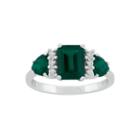 Lab-created Emerald Sterling Silver Ring