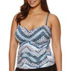 Liz Claiborne Pattern Tankini Swimsuit Top-plus