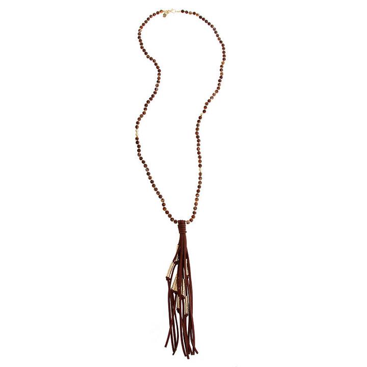 El By Erica Lyons Womens Oval Beaded Necklace