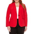 Liz Claiborne Long-sleeve One-button Jacket - Plus