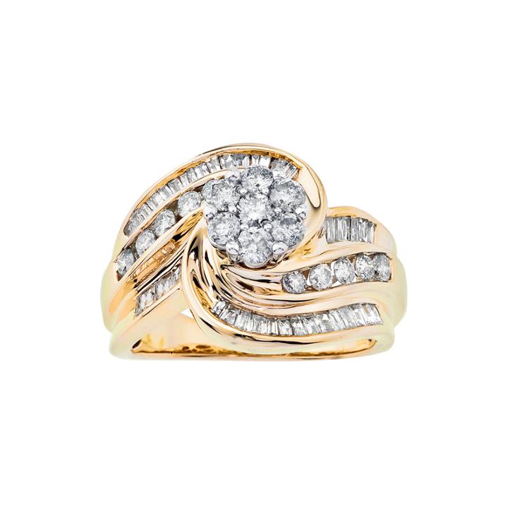 1 Ct. T.w. Diamond Swirl Ring