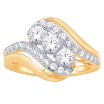 Love Lives Forever Womens 3/8 Ct. T.w. Round White Diamond 10k Gold Engagement Ring