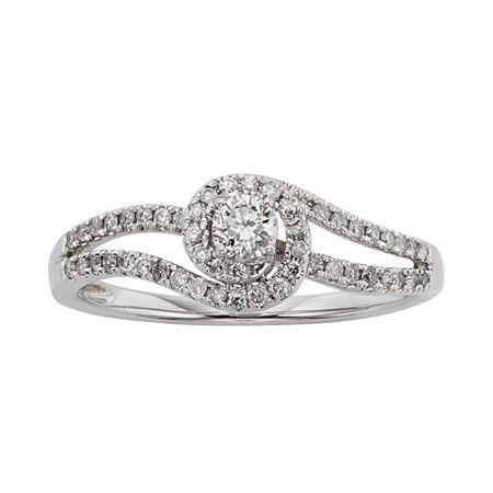 3/8 Ct. T.w. Diamond 10k White Gold Swirl Promise Ring