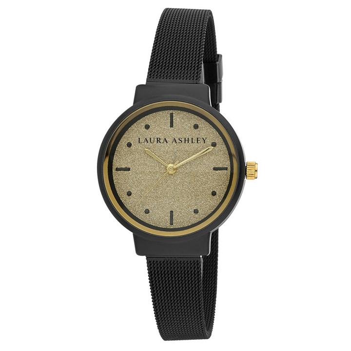 Laura Ashley Womens Black Strap Watch-la31041bk