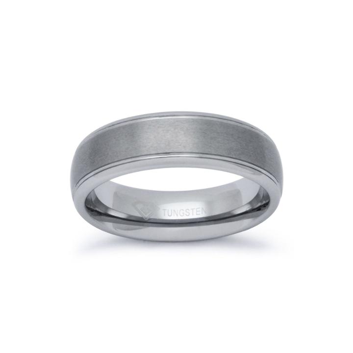 Personalized Mens 6mm Comfort Fit Tungsten Carbide Wedding Band