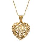 Made In Italy Womens 24k Gold Over Silver Sterling Silver Heart Pendant Necklace
