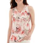 Liz Claiborne Floral Peasant Tank Top