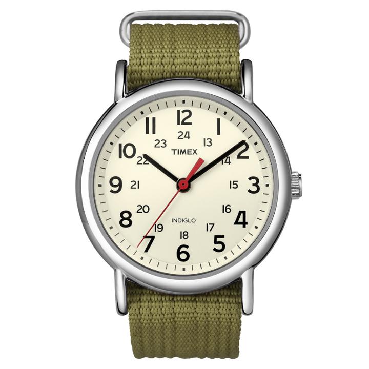 Timex Weekender Green Fabric Strap Watch