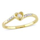 Womens Diamond Accent Genuine Round White Diamond 18k Gold Over Silver Promise Ring