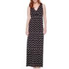 St. John's Bay Sleeveless Chevron-print Surplice Tier Peasant Maxi Dress