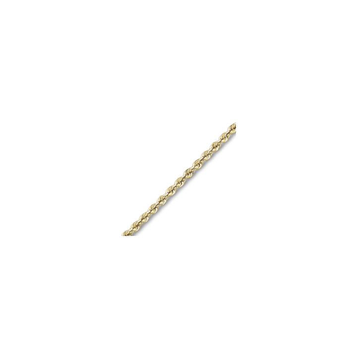 14k Yellow Gold 2.5mm 24 Hollow Glitter Rope Chain