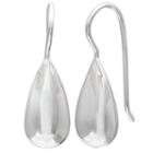 Silver Reflections Silver Plated Polished Pure Silver Over Brass Pear Drop Earrings