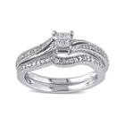 1/4 Ct. T.w. Diamond 10k White Gold Multi-top Bridal Ring Set
