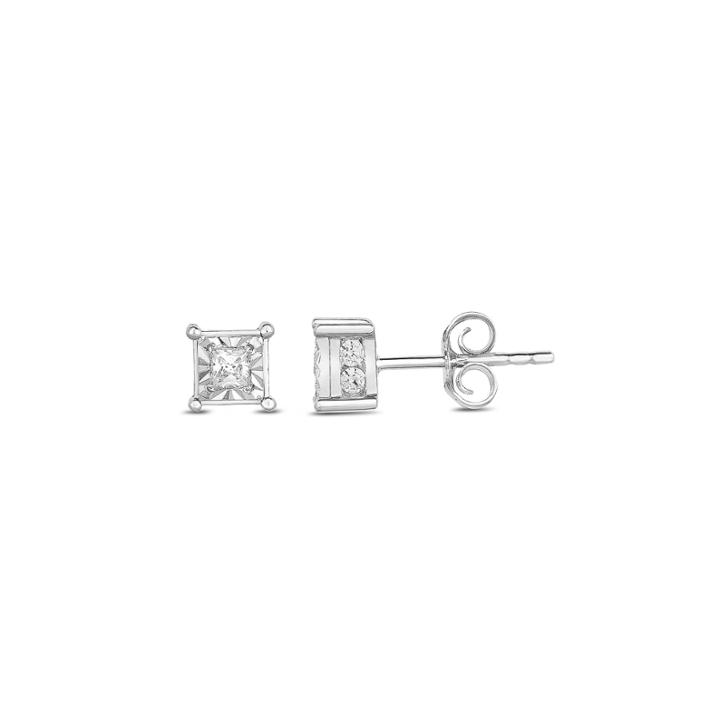Trumiracle True Miracle 1/2 Ct. T.w. Princess White Diamond 10k Gold Stud Earrings