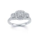 Modern Bride Signature 1 Ct. T.w. Diamond 14k White Gold 3-stone Princess-cut Ring
