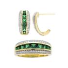 Lab-created Emerald & Lab-created White Sapphire Earring And Ring Boxed Set