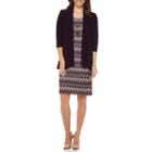 R & M Richards 3/4-sleeve Jacket Dress With Necklace - Petite