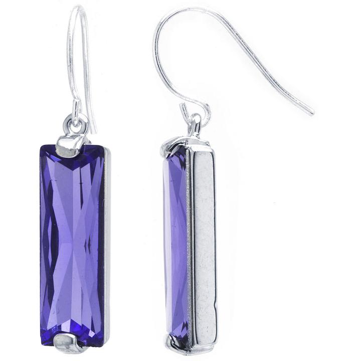 Sparkle Allure Sparkle Allure Purple Rectangular Drop Earrings