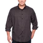 Van Heusen Flex Non-iron Woven Long Sleeve Button-front Shirt-big And Tall