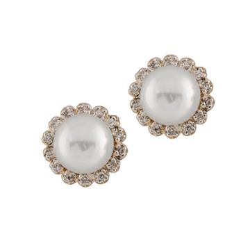 Splendid Pearls 1/4 Ct. T.w. White Pearl 10mm Stud Earrings
