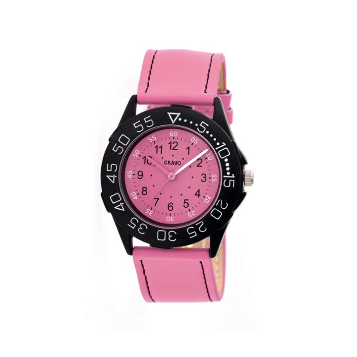 Crayo Womens Fun Pink Leather-band Watch Cracr2508
