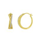 1/10 Ct. T.w. Diamond 14k Yellow Gold Over Silver Diamond Hoops Earrings