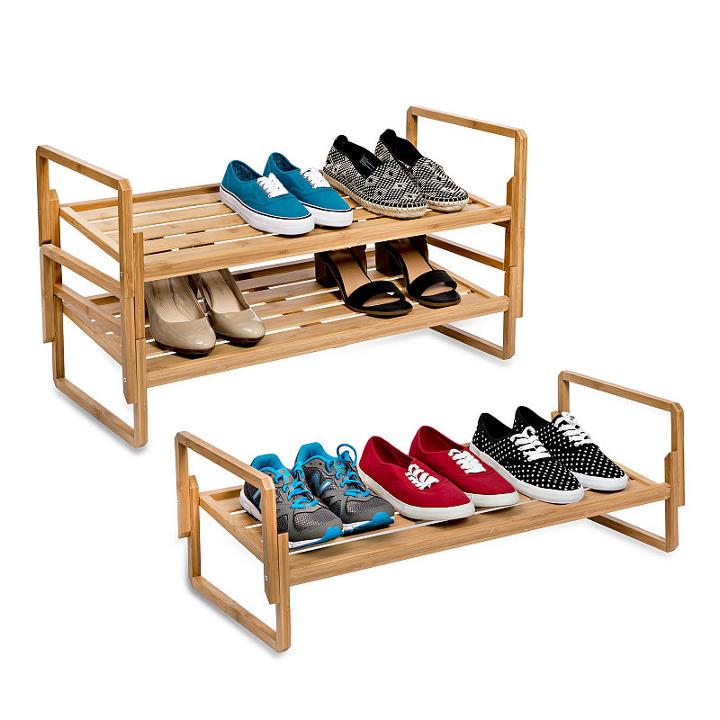 Honey-can-do 3-tier Nesting Bamboo Shoe Rack