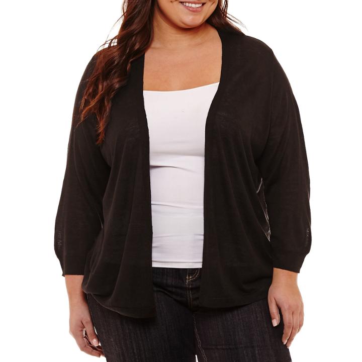 Liz Claiborne Open Cardigan- Plus